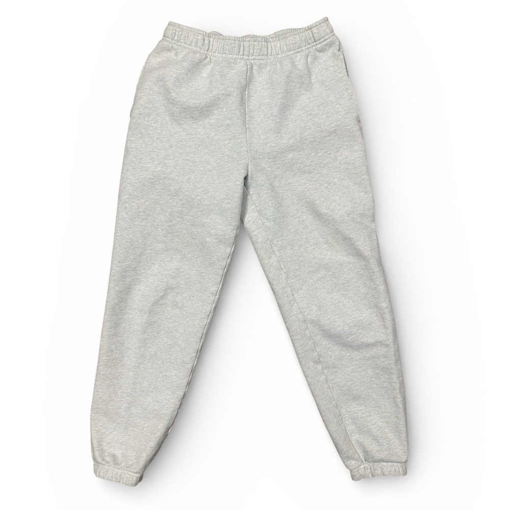 TNA Aritzia Cozy Fleece Boyfriend Joggers- Light Gray- Small